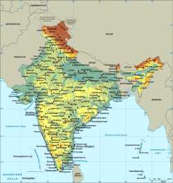 Карта Индии, с сайта онлайн-энциклопедии "Кругосвет"